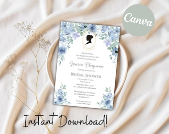 Editable Bridgerton Party Invitation, Bridgerton Bridal Party Invite, Afternoon Tea, Digital Download, Birthday Theme, Wedding Party Invite