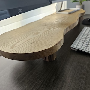Wavy Monitor stand from wood monitor riser for office accessories for her birthday gift for computer lover riser for screen pedestal