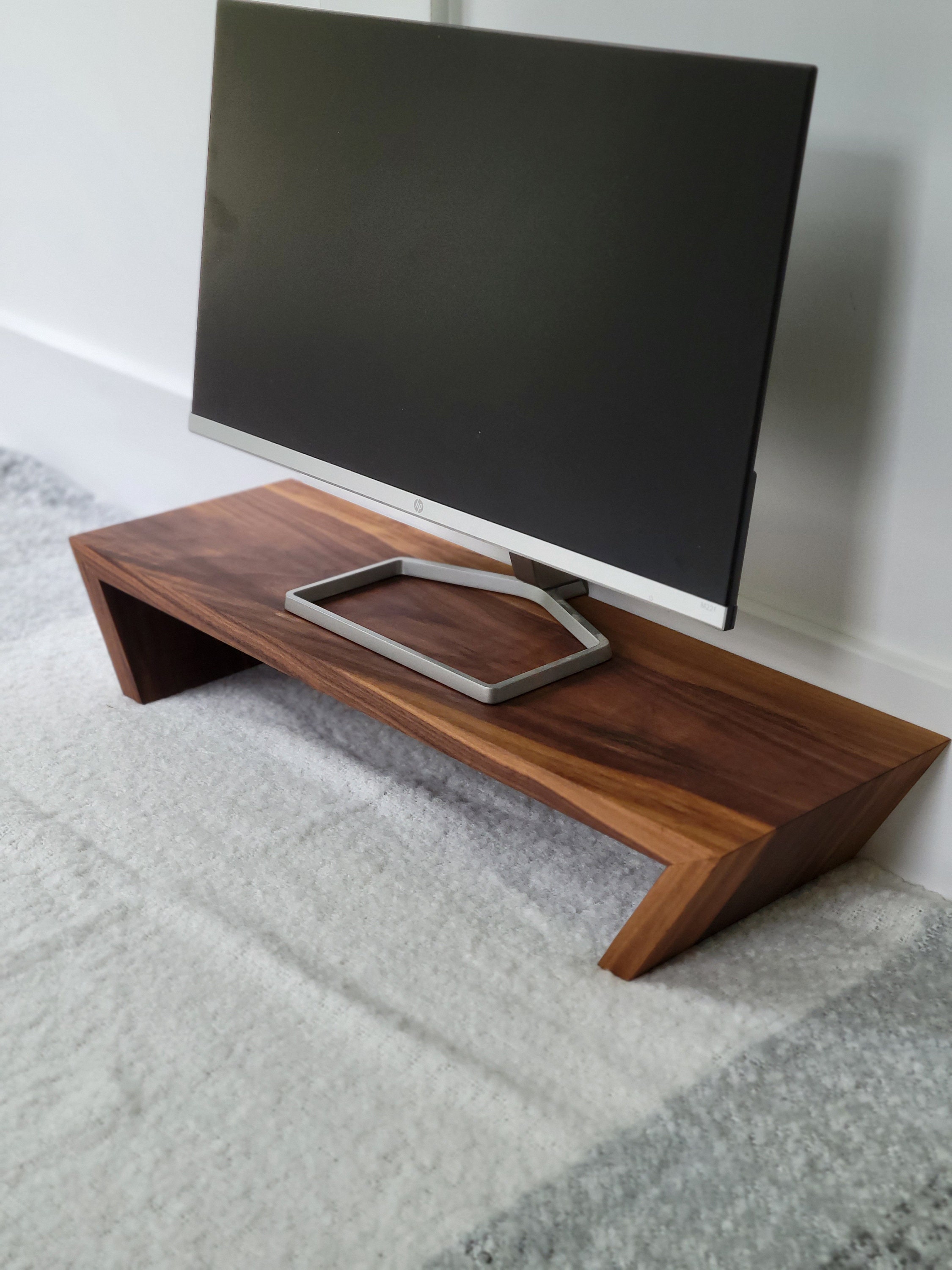 Walnut Wood Monitor Stand for Monitor Shelf Computer Riser for Display ...