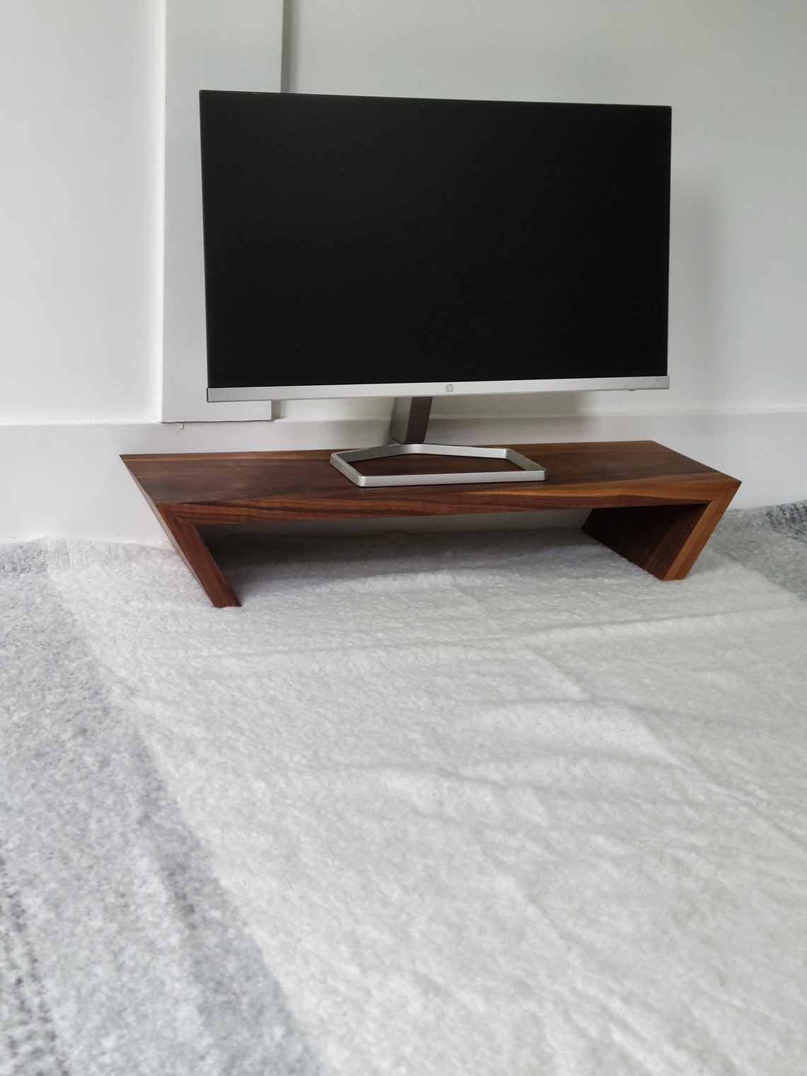 Walnut Wood Monitor Stand for Monitor Shelf Computer Riser for Display ...