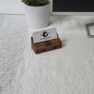 Porte-cartes de visite personnalisé en bois Porte-cartes de visite en bois gravé personnalisé pour cadeau d'employé d'entreprise