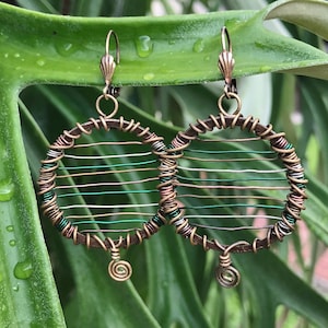 Horizontal Hold Mixed Wire Wrapped Round Hoop Earrings