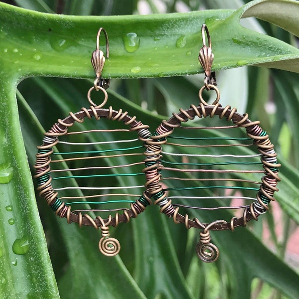 Horizontal Hold Mixed Wire Wrapped Round Hoop Earrings