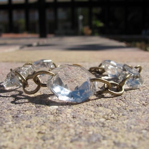 Vintage Chandelier Crystal Bracelet with Brass Chain image 3
