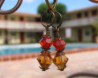 Orange and Yellow  Autumn Festive Earrings