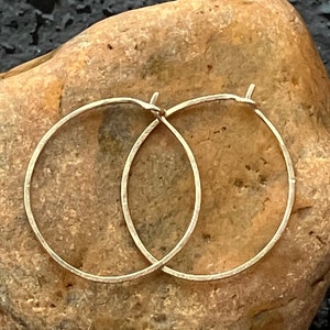 Sweet and Simple Handmade 14k Yellow Gold Filled Hoop Earrings image 1