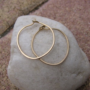 Sweet and Simple Handmade 14k Yellow Gold Filled Hoop Earrings image 4