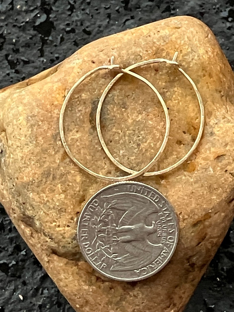 Sweet and Simple Handmade 14k Yellow Gold Filled Hoop Earrings image 3