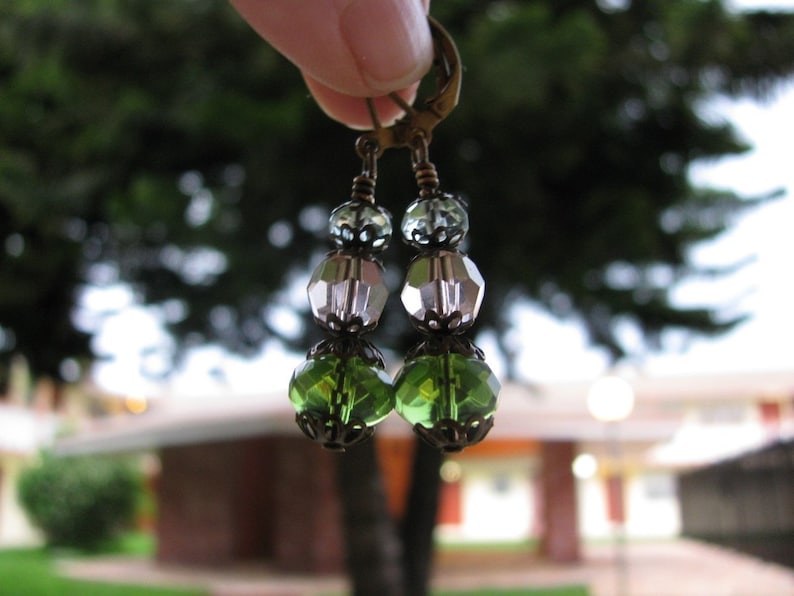 Sun Catcher Earrings in Stacked Spring Colors Light Blue Rose Etsy