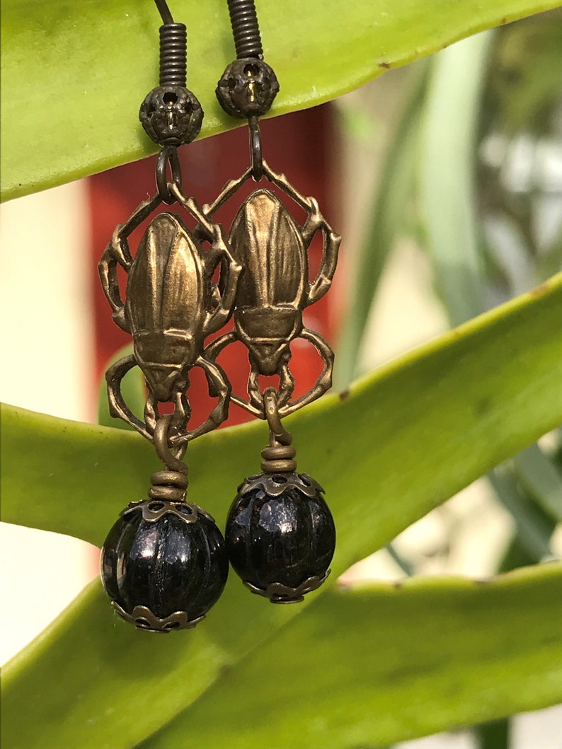 Dung Beetle Poo Roller Earrings image 1