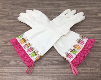 Cupcake Latex Free Dish Gloves. Size Small or Large. Kitchen Cleaning Gloves. Gifts for Women. Spring Cleaning Gift Under 30.