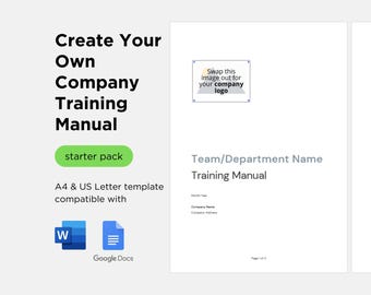 Simple Training Manual Template | A4 & US Letter | compatible with Microsoft Word and Google Docs