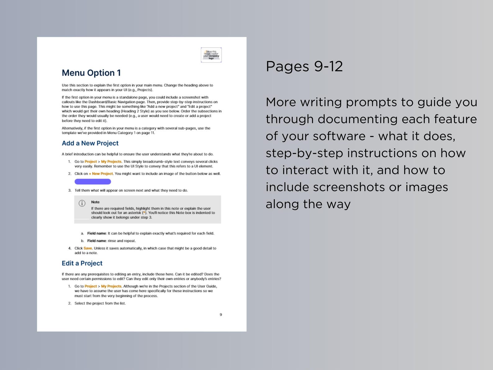 Quick User Guide To Software Example Software User Guide Template | A4 & US Letter | Compatible With ...