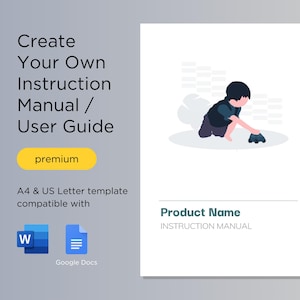 Produkt Anleitung Vorlage: A4 & US Letter (Digitaler Download)