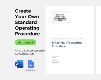 Simple Standard Operating Procedure (SOP) Template | A4 & US Letter | compatible with Microsoft Word and Google Docs