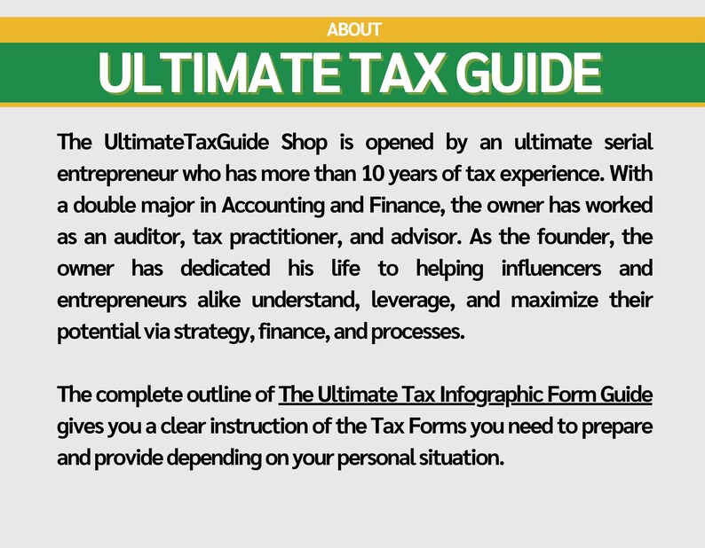 Ultimate Tax Guide Flyer Tax Infographic Forms Tax Preparer Filing