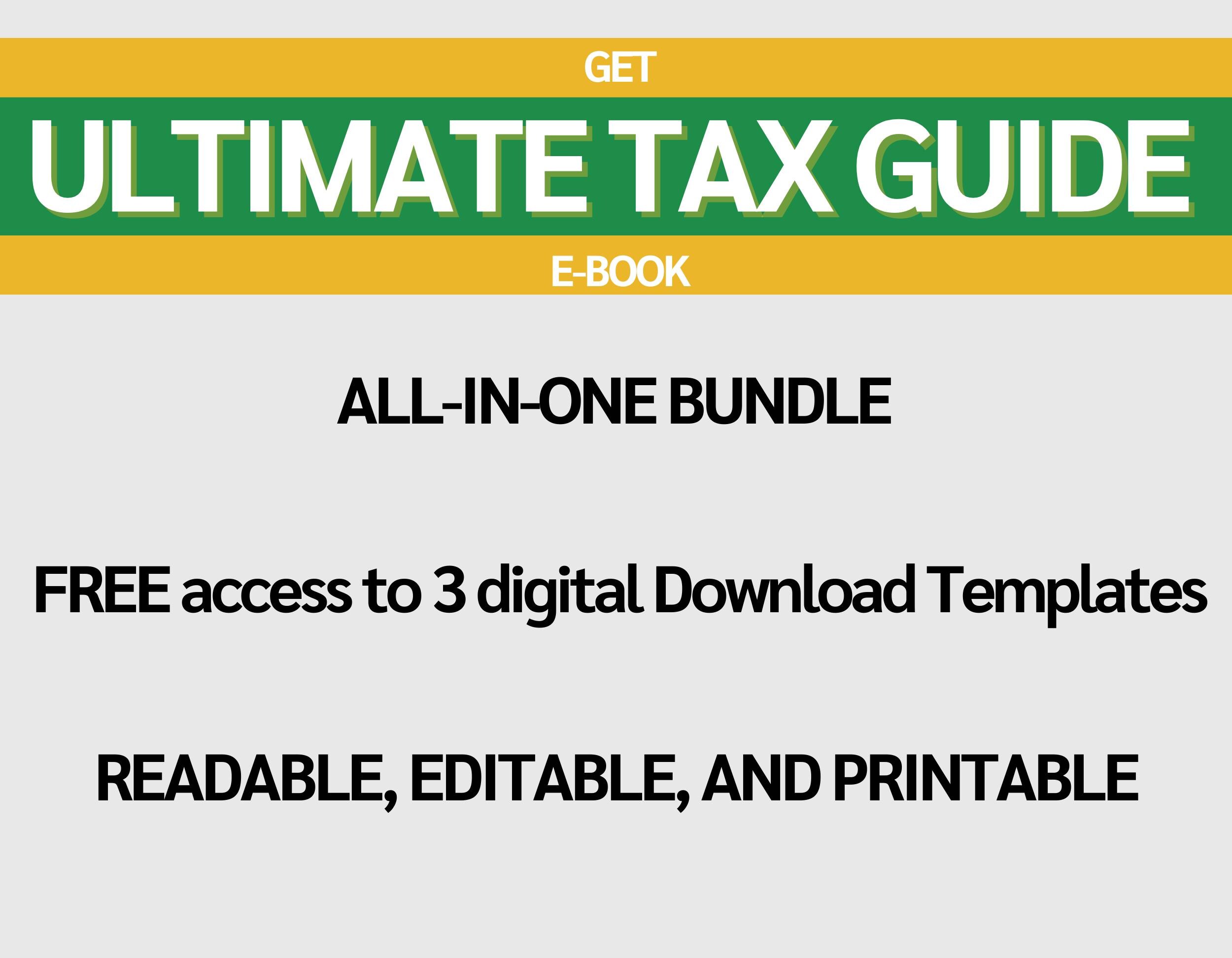Ultimate Tax Guide E-book for Entrepreneurs Small Business Spreadsheet ...