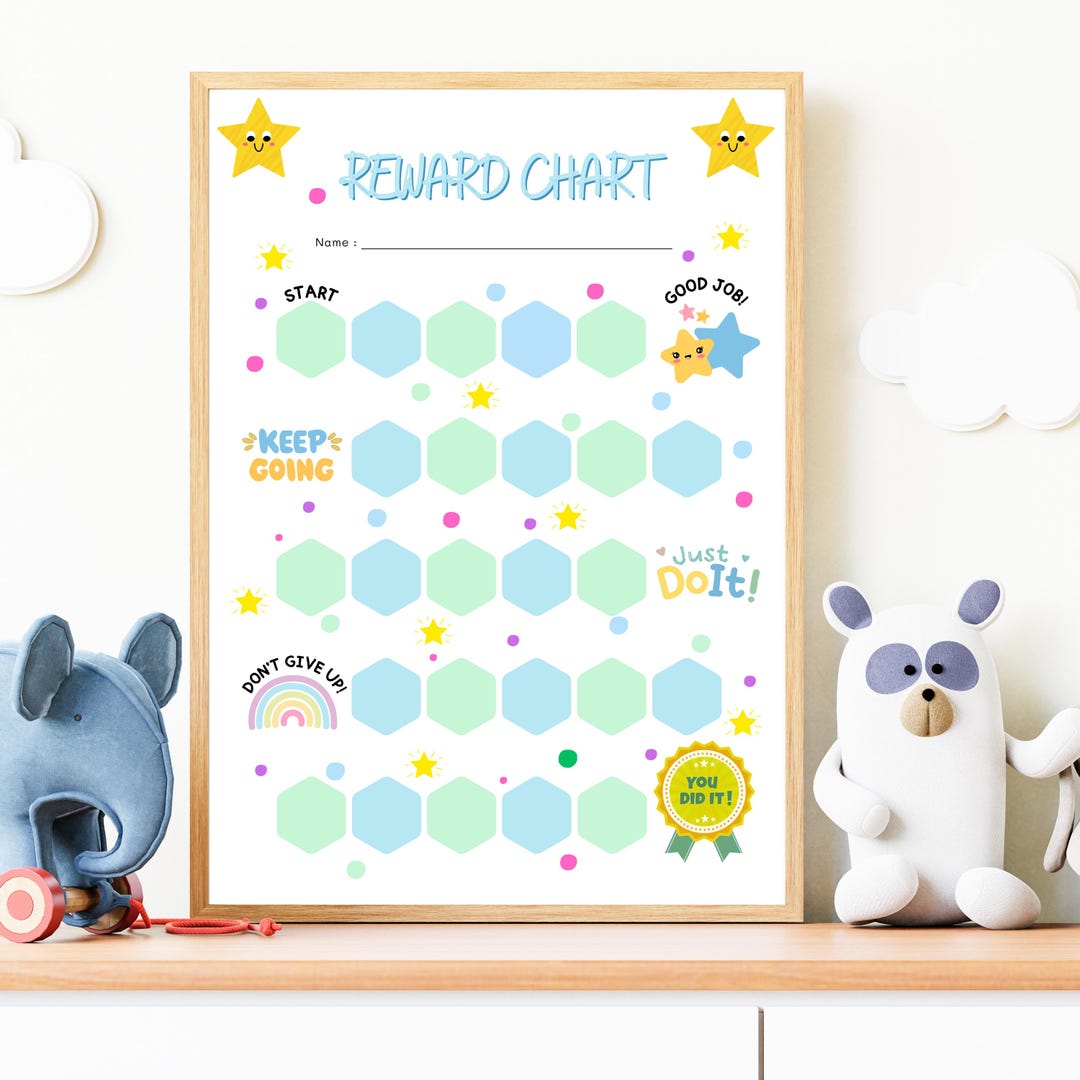 Pastel Kids Reward Chart Printable, Chore & Behavior Tracker (digital ...