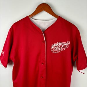 Majestic Detroit Red Wings Reversible Jersey NHL Hockey Button Up Size M