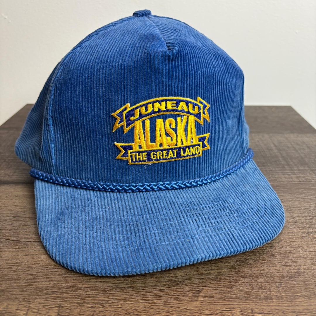 Vintage Juneau Alaska Corduroy Cap: Embroidered Souvenir Rope Hat - Etsy