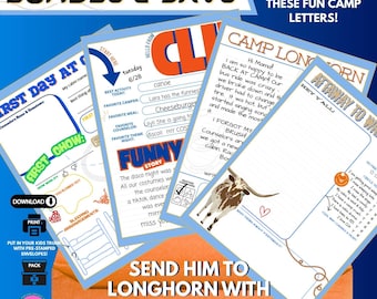 Camp Longhorn Letter Templates: Fun Fill-In Stationery (Digital Download)
