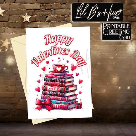 Book Club Valentine's Day Printable Card