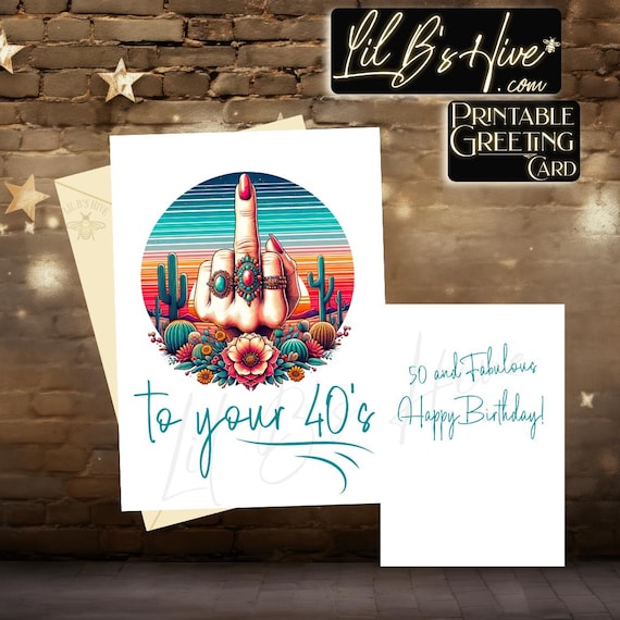 50th Birthday Adult Humor Printable Greeting Card