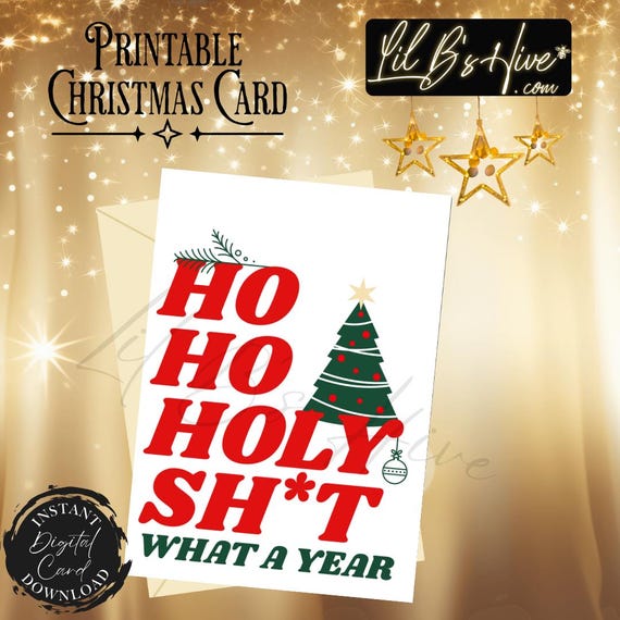 HoHo Holy Christmas Printable Greeting Card