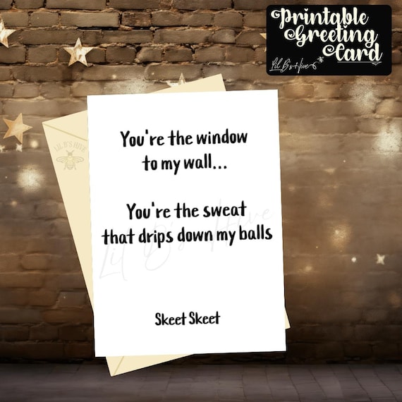 Funny Dirty Printable Greeting Card