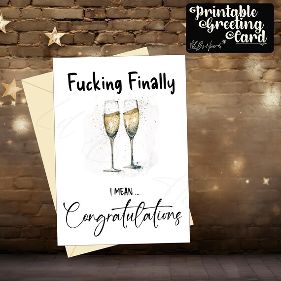 Funny Wedding Printable Greeting Card
