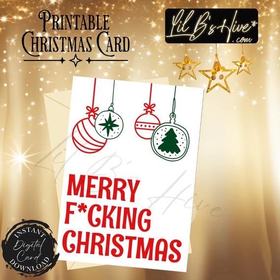 Merry F Christmas Printable Greeting Card