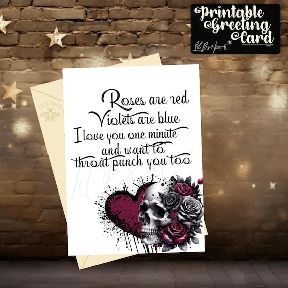 Roses are Red Valentine's Day Printable Card