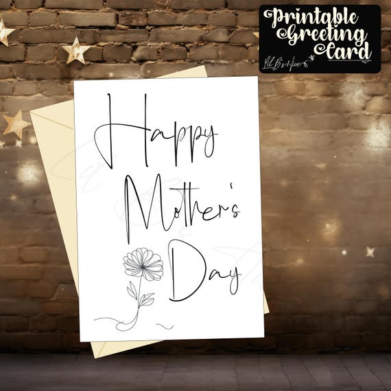 Simple Floral Mother's Day Printable Card