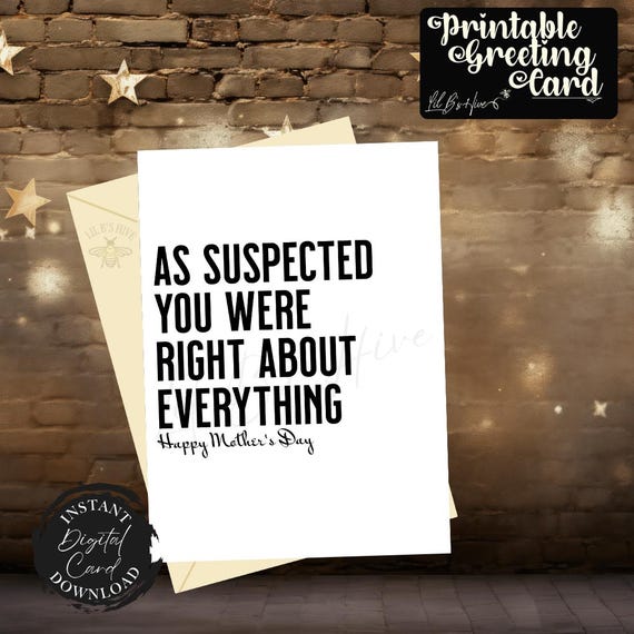 Mother's Day Printable Greeting Card