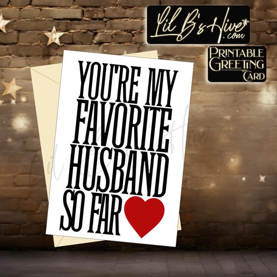Favorite Husband Printable Card for any Occasion