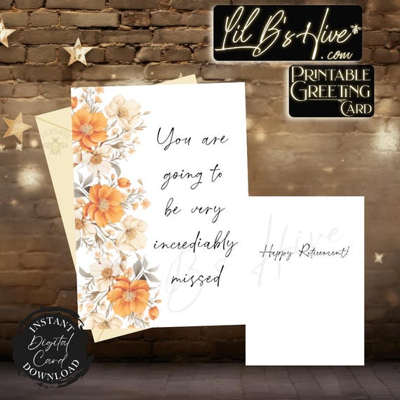 Flowerly Retirement Printable Greeting Card