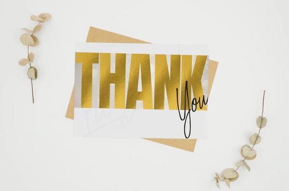 Minimalist Gold Thank You Card