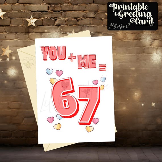 You and Me 67 Printable Card