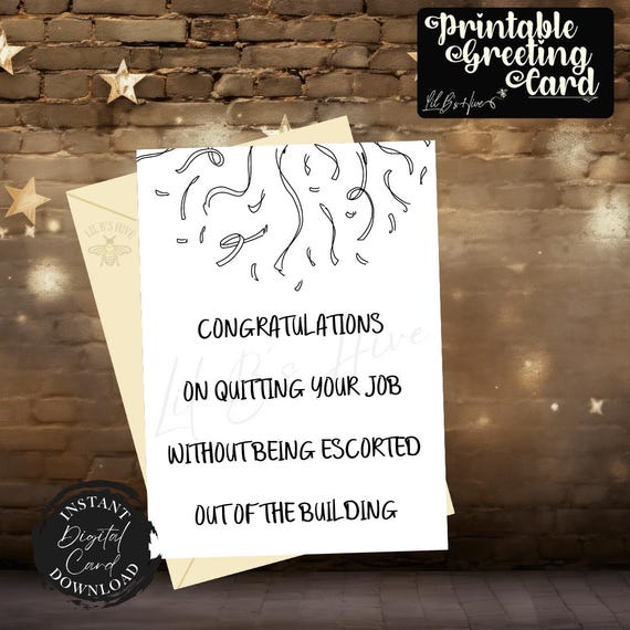 Funny  Retirement Printable Greeting Card