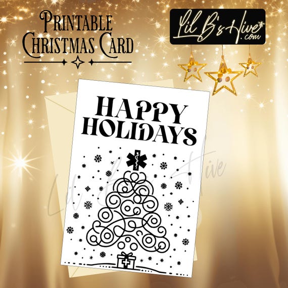 Whimsical Medical Professional Themed Printable Christmas Card