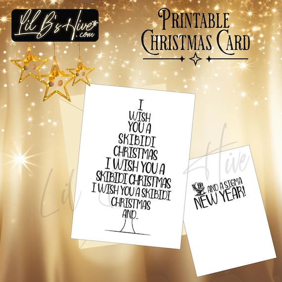 Merry Skibidi Christmas and New Year Printable Card