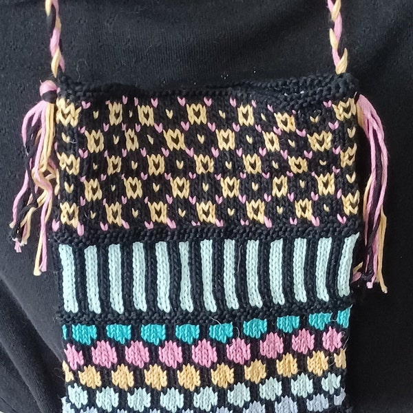 Handknit Bag  Colorwork  Women Teens