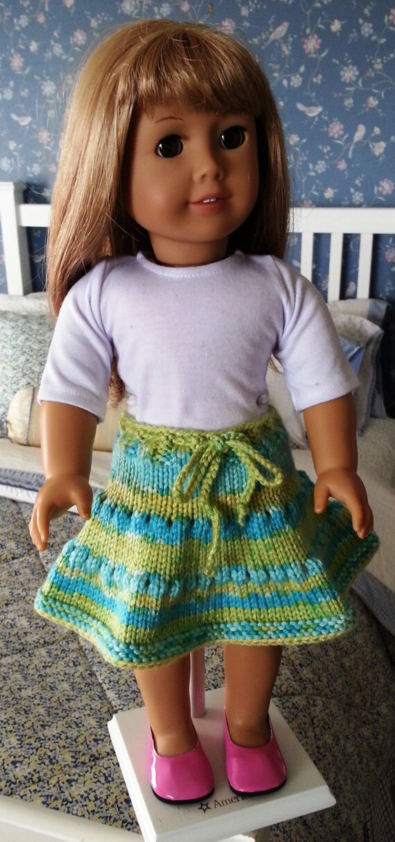 Hand Knit Tiered Skirt for the American Girl Doll 18 inch