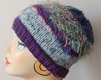 Handknit Art Hat  Chunky  Women/Teens  Size Medium