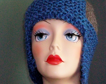Hand Knit Wool Convertible Helmet Hats for Women and Teens  Wear Up or Down