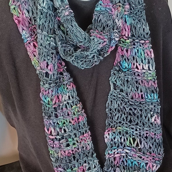 Handknit Scarf for Women  Variegated Colinette Giotto Yarn