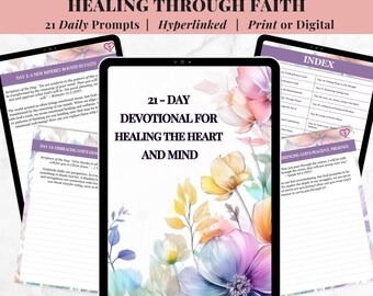 Faith Based Healing Devotional Printable Journal Digital Download Hyperlinked Template for Adobe Goodnotes and Noteshelf