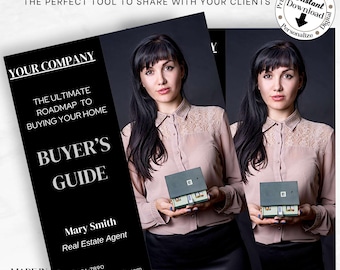 Real Estate Home Buyer Guide Real Estate Marketing Canva Template Buyer Presentation Editable Template Buyer Tools, Buyer Checklist