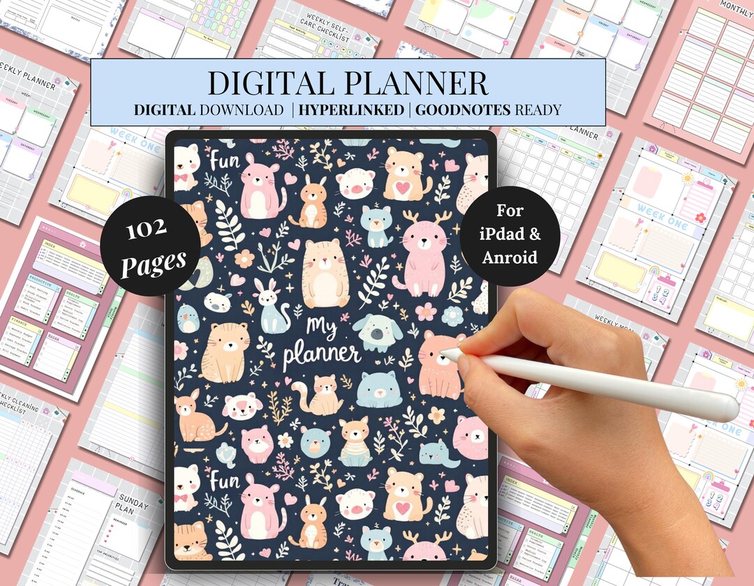 Digital Planner Hyperlinked Goodnotes Template iPad and Android ...