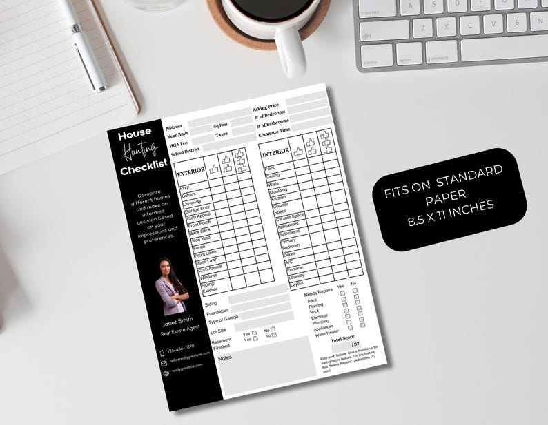 House Hunting Checklist Canva Template: Realtor Tool for First-time ...